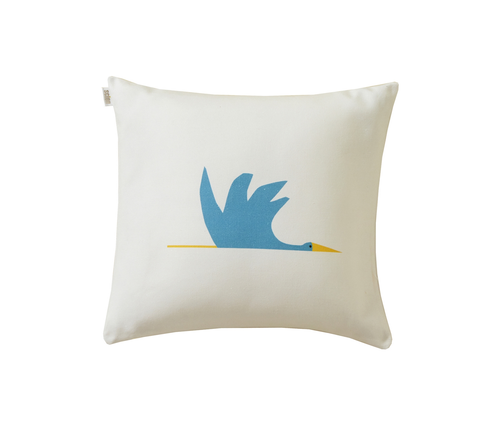 ENSEMBLE ENVELOPPE COUSSIN CIGOGNE BLEU CANARD 