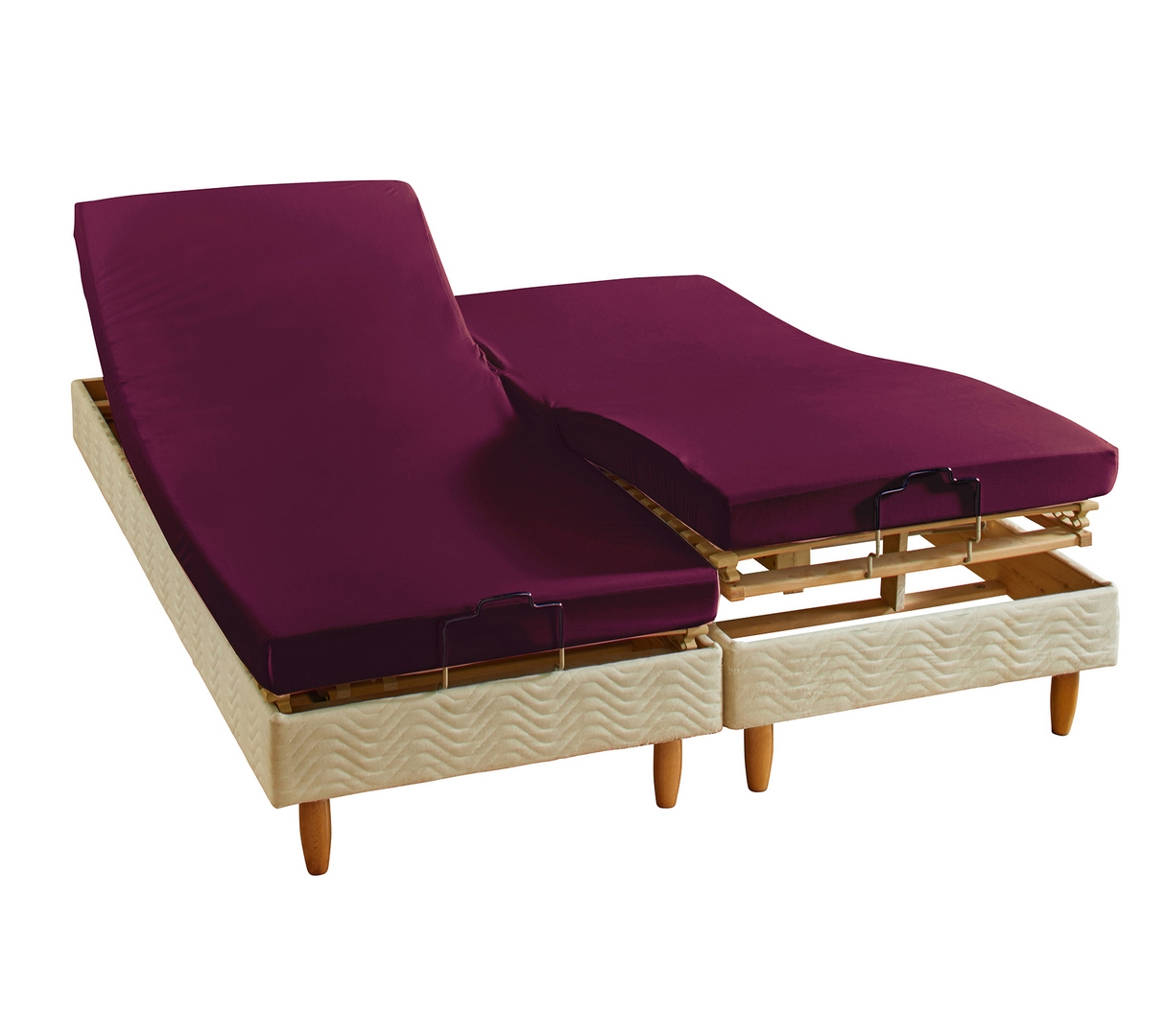 DRAP HOUSSE 4 TÊTES UNI COTON EXTENSIBLE CYCLAMEN 