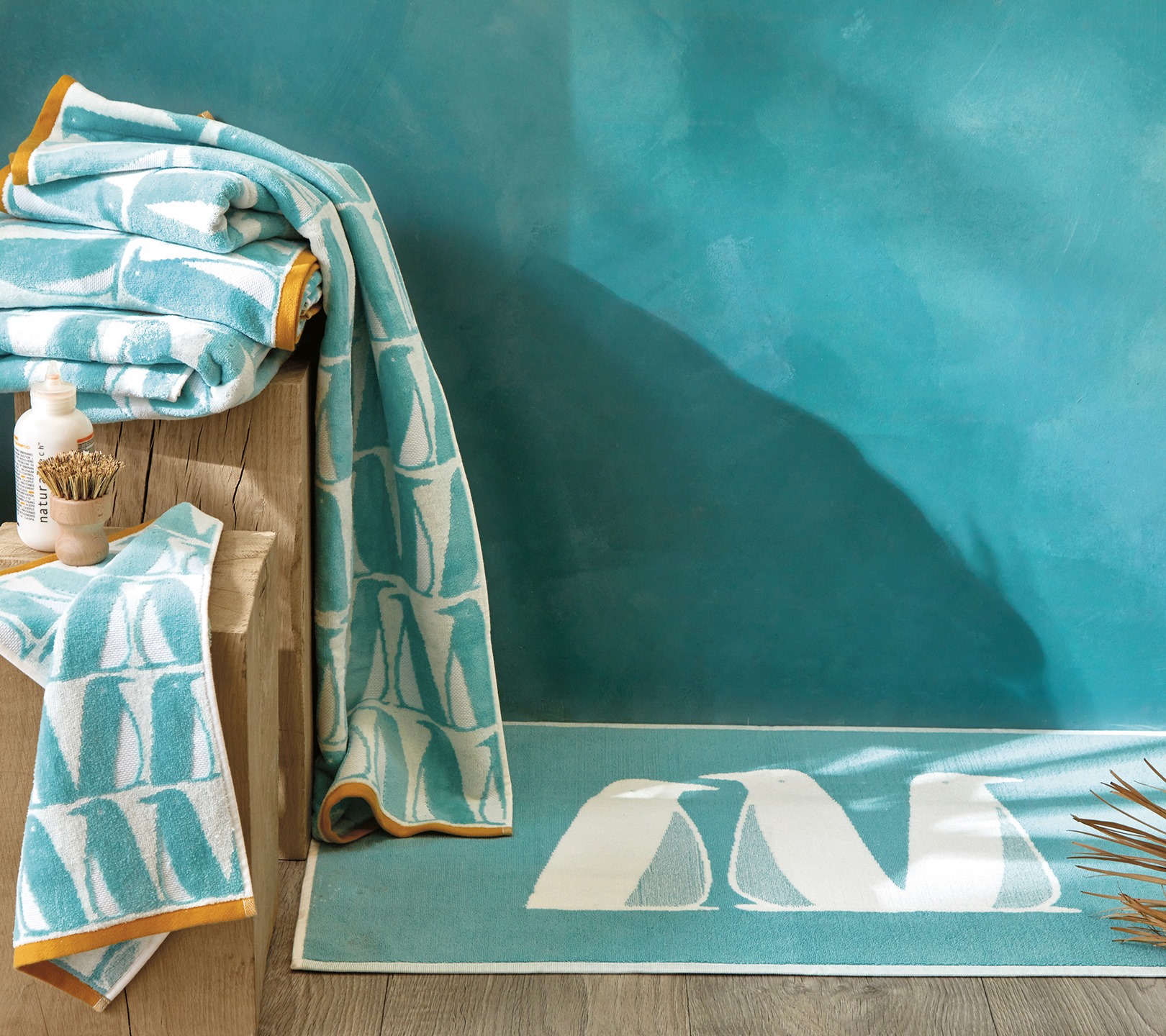 DRAP DE DOUCHE BANQUISE TURQUOISE 