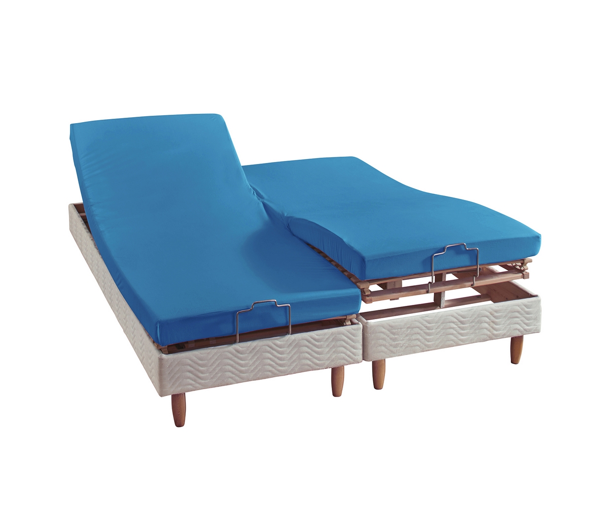 ENSEMBLE UNI COTON EXTENSIBLE BLEU ROYAL 