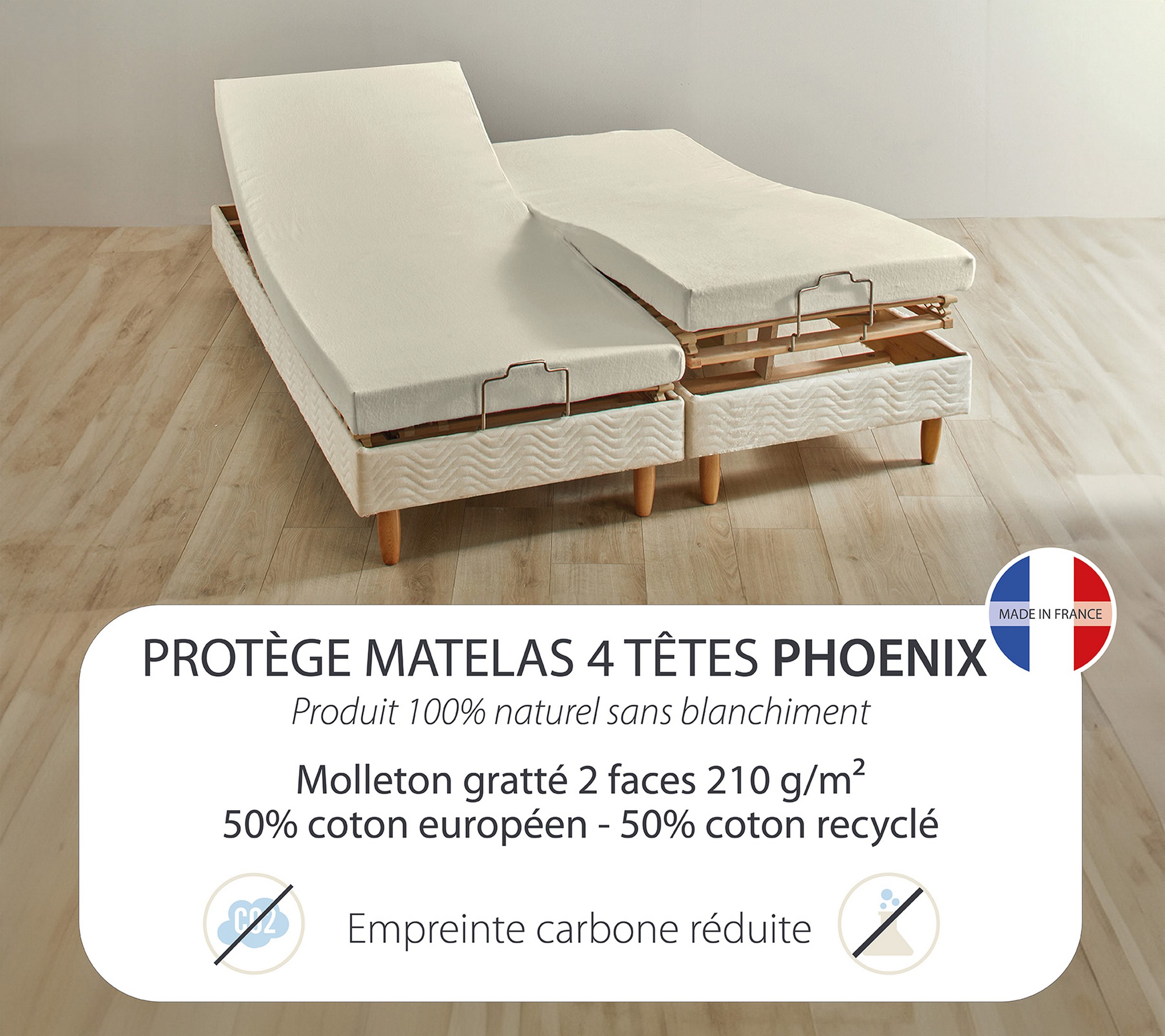 FORME HOUSSE 4 TETES PHOENIX BLANC 