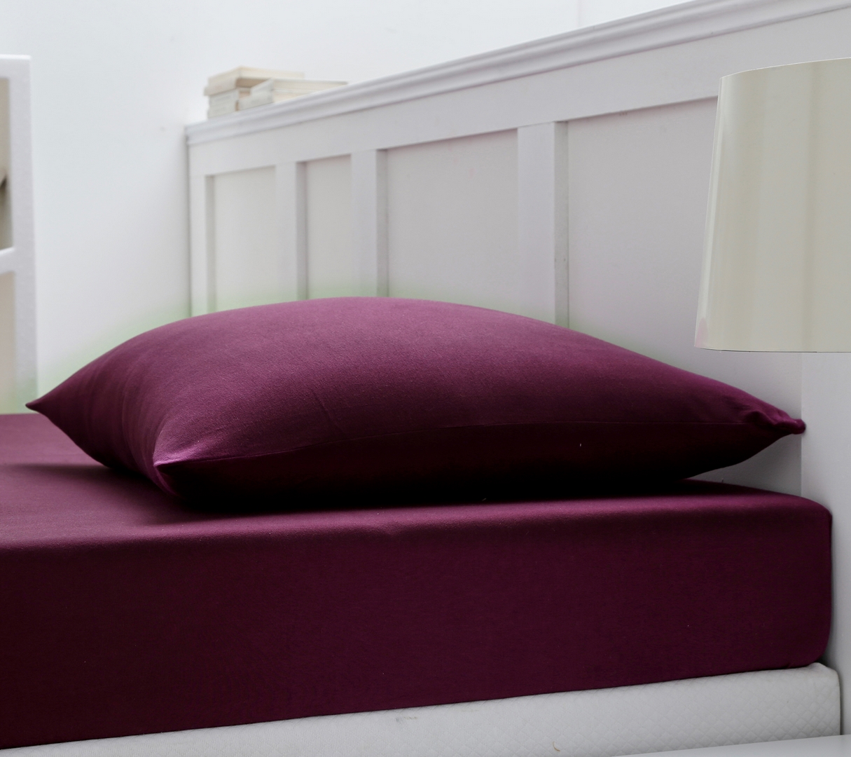 DRAP HOUSSE 4 TÊTES UNI COTON EXTENSIBLE CYCLAMEN 