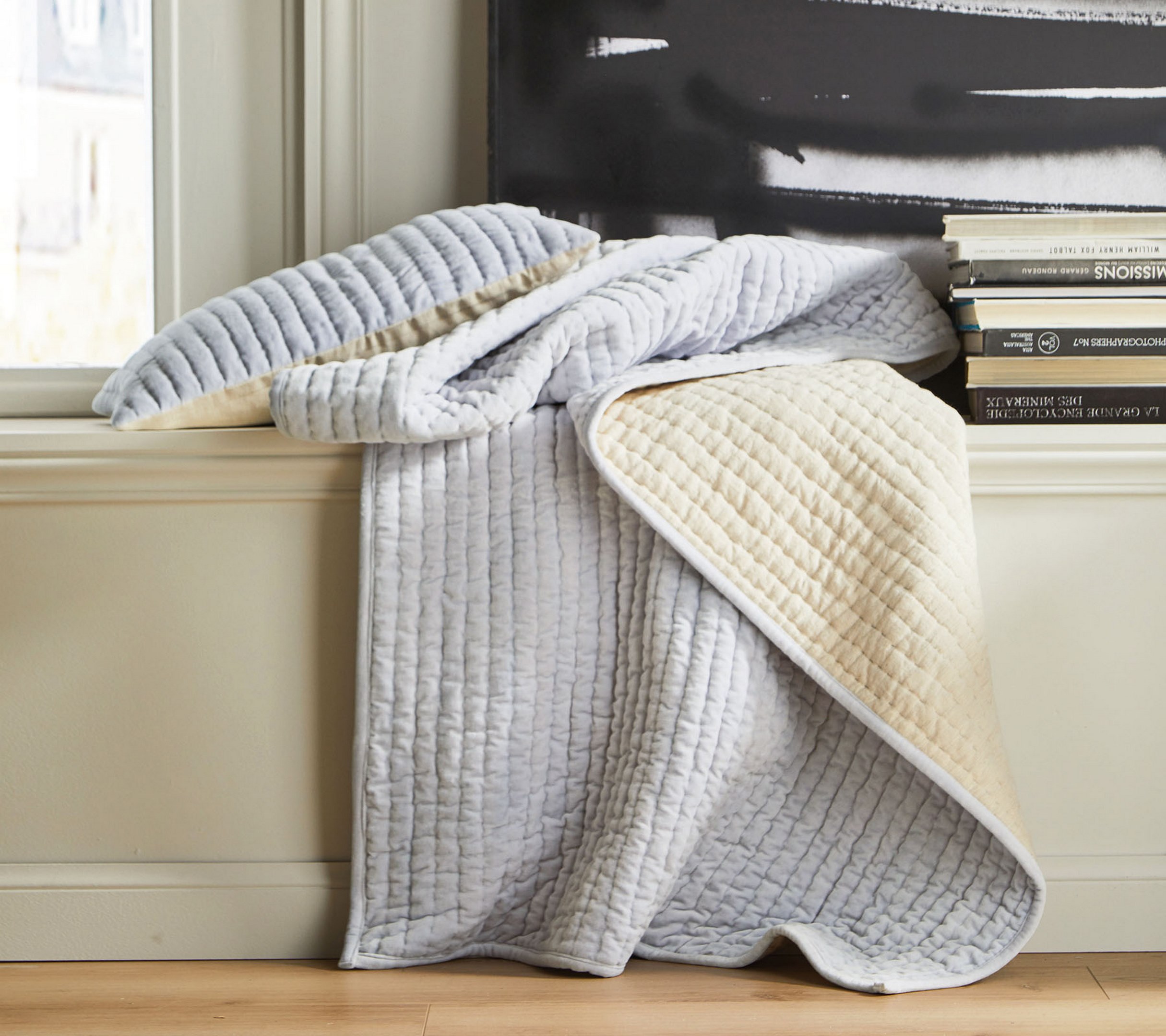 ENSEMBLE ENVELOPPE COUSSIN TIBET PERLE 