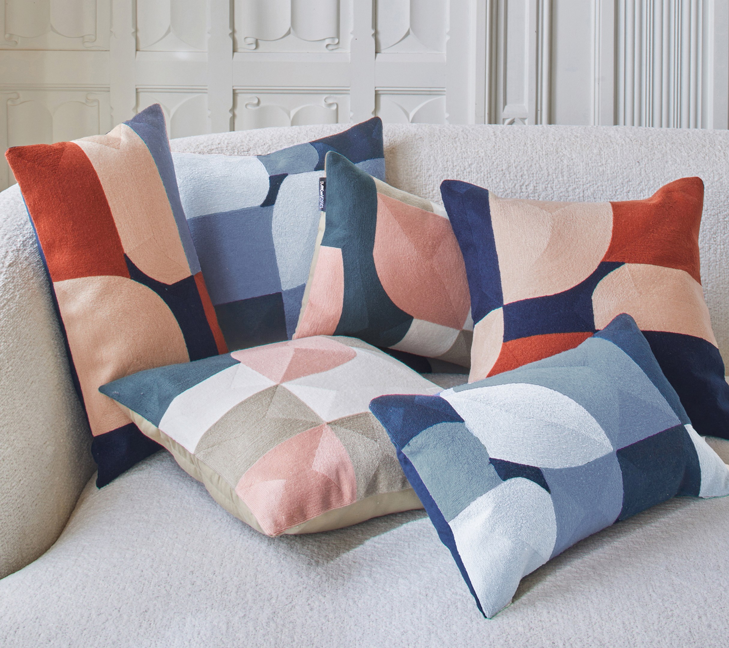 ENSEMBLE ENVELOPPE COUSSIN GRAPHICO TERRA COTA 