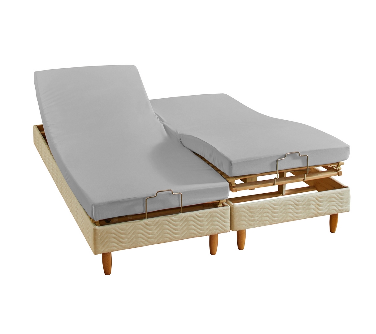 ENSEMBLE UNI COTON EXTENSIBLE PLATINE 