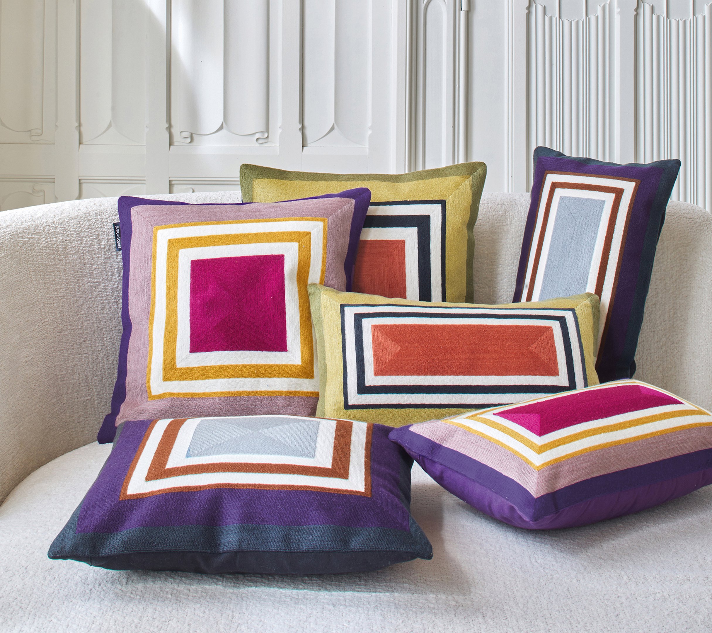 ENSEMBLE ENVELOPPE COUSSIN PRISME AMETHYSTE 