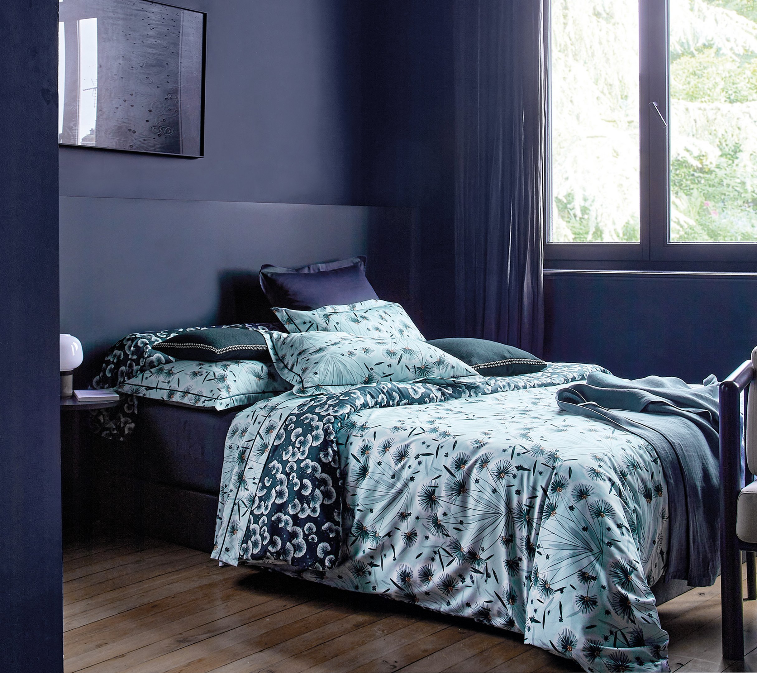 HOUSSE DE COUETTE FLOREA BLEU CELESTE 