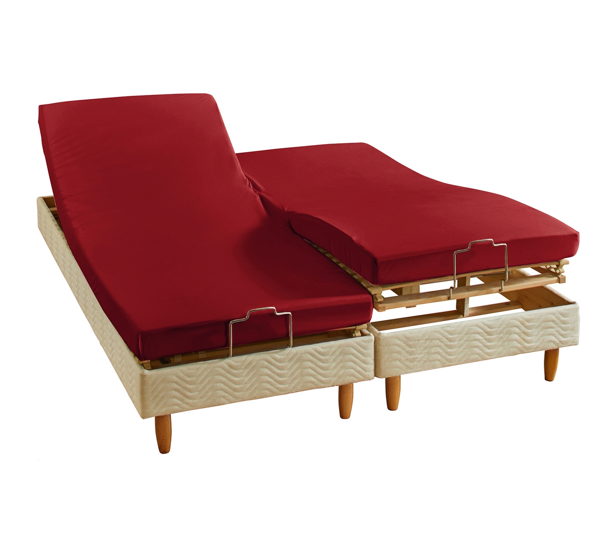 ENSEMBLE UNI COTON EXTENSIBLE CARMIN 