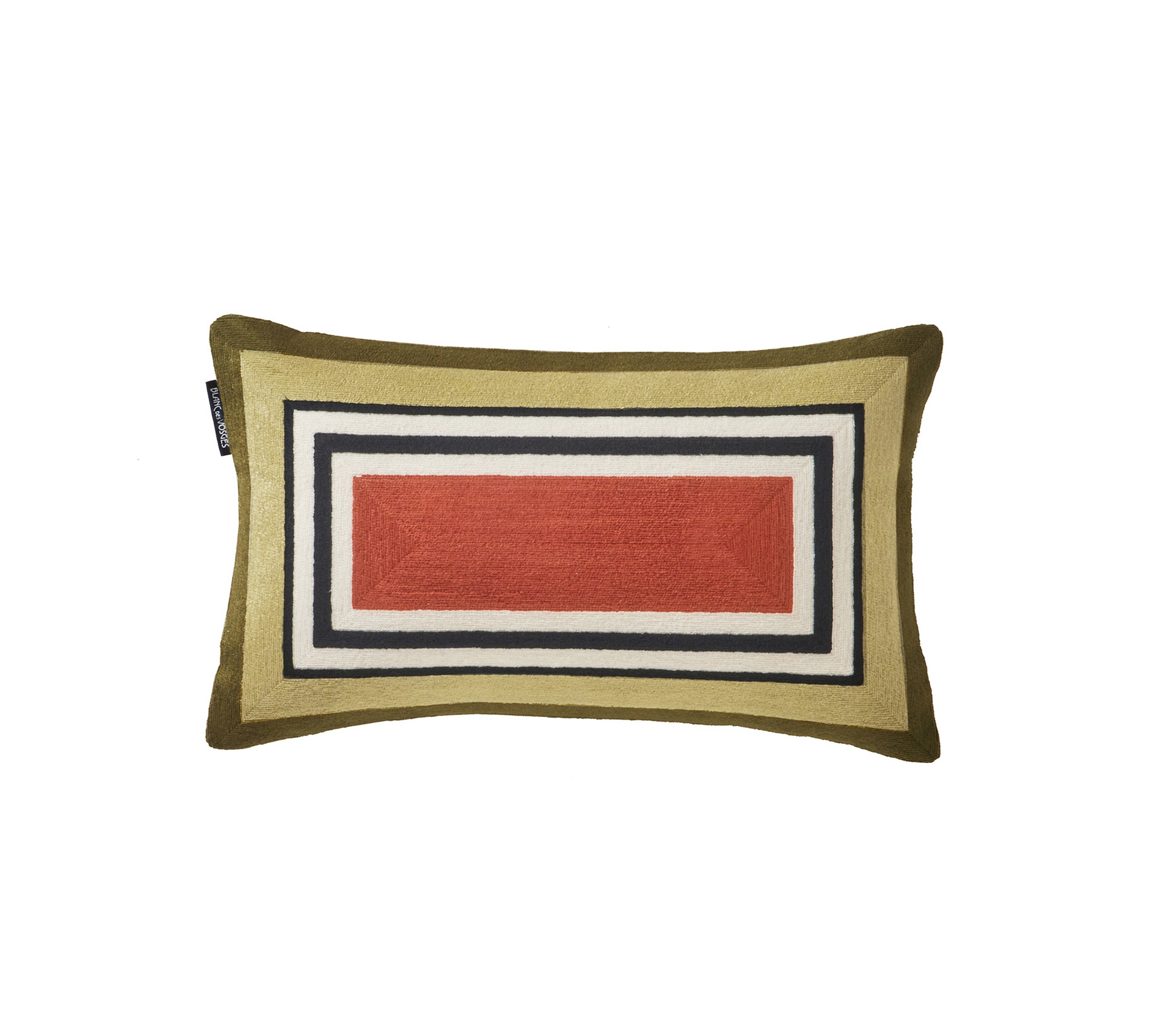 Coussin décoratif Prisme Kaki Blanc des Vosges 30x50