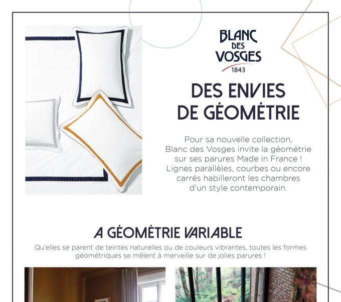 Communiqué de presse Géométrie Blanc des Vosges