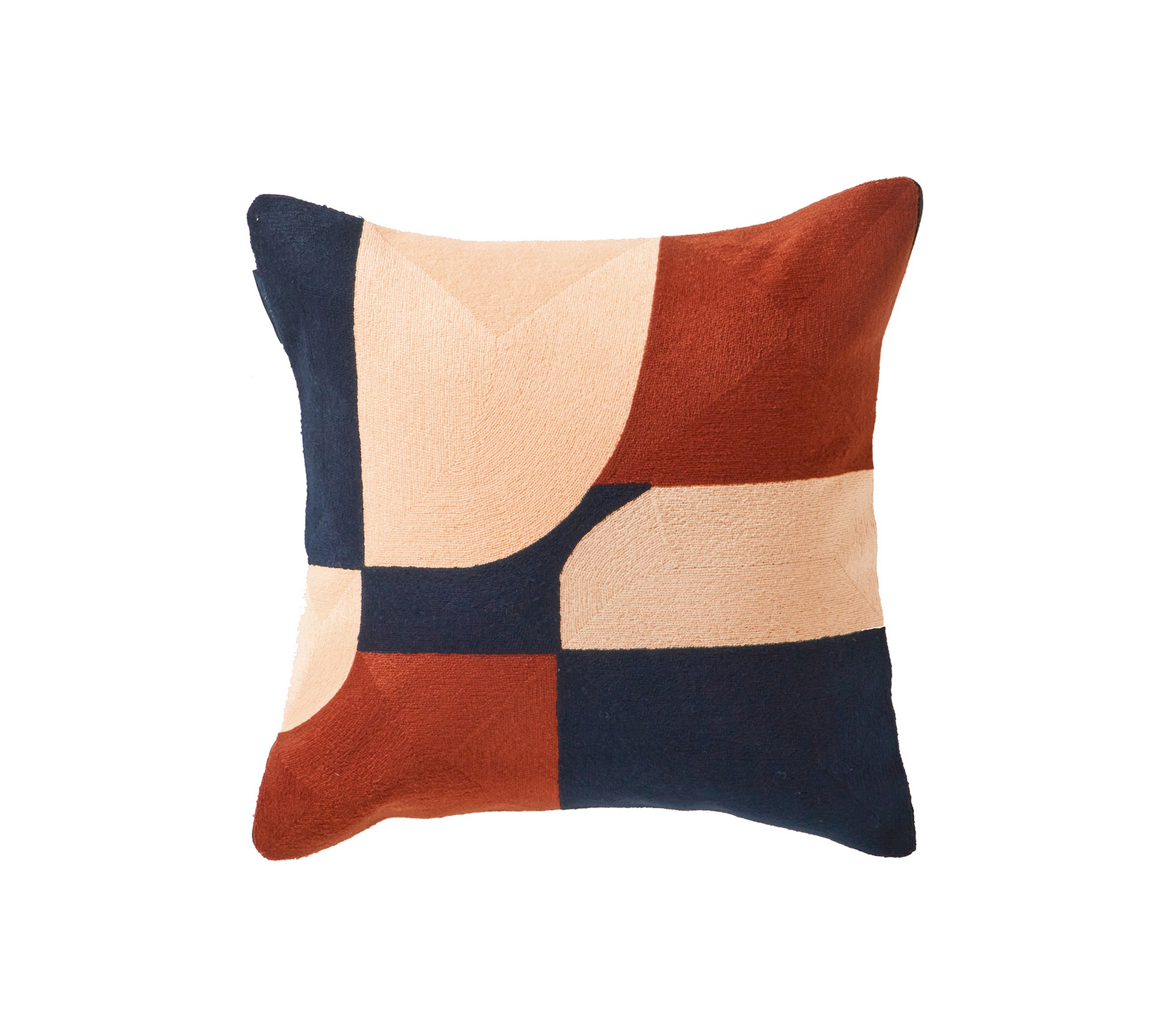 Coussin décoratif Graphico Terra Cota Blanc des Vosges 45x45