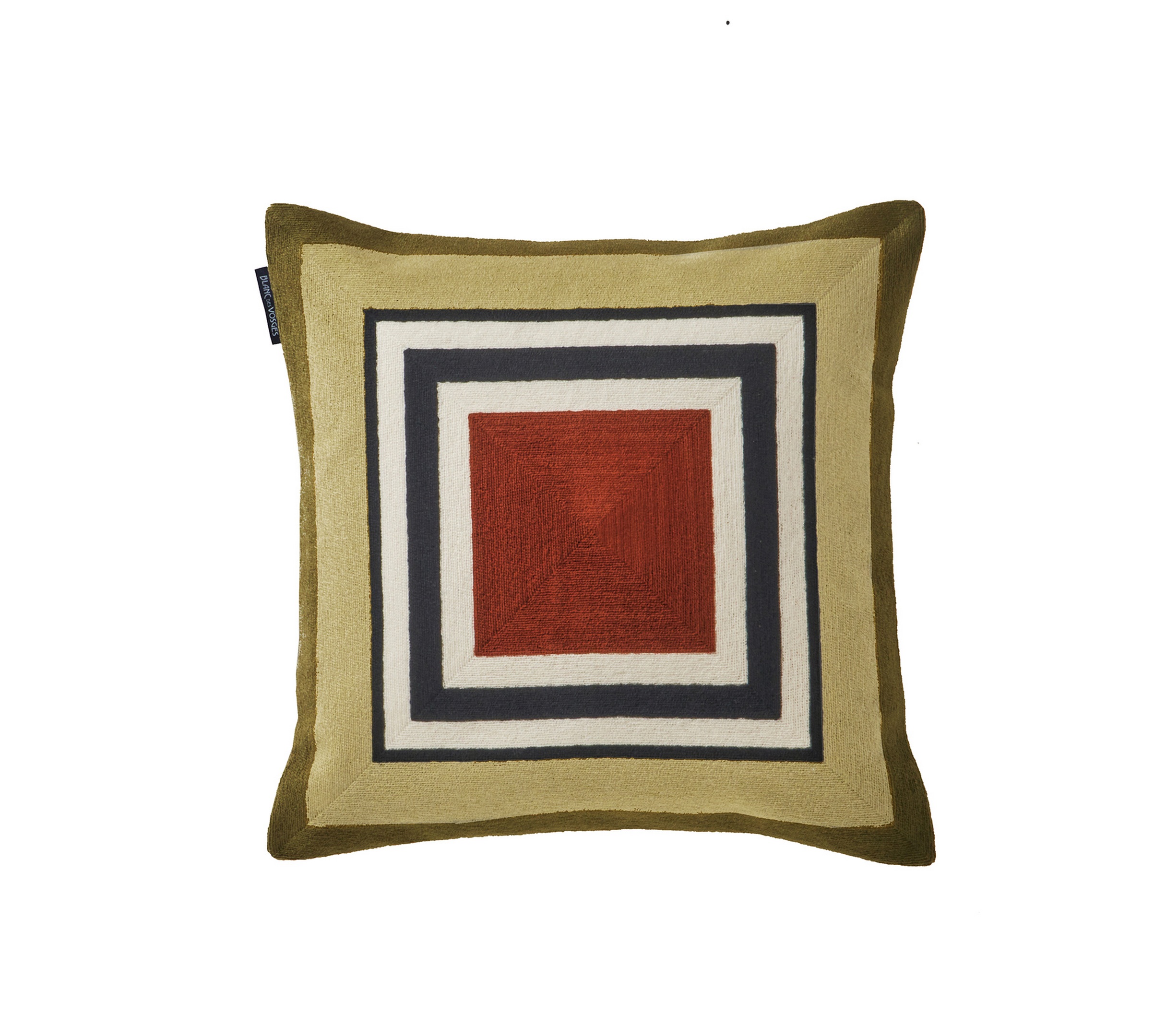 Coussin décoratif Prisme Kaki Blanc des Vosges 45x45